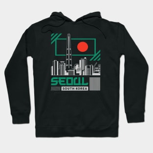 Retro Seoul South Korea City Skyline Vintage Korean Hoodie